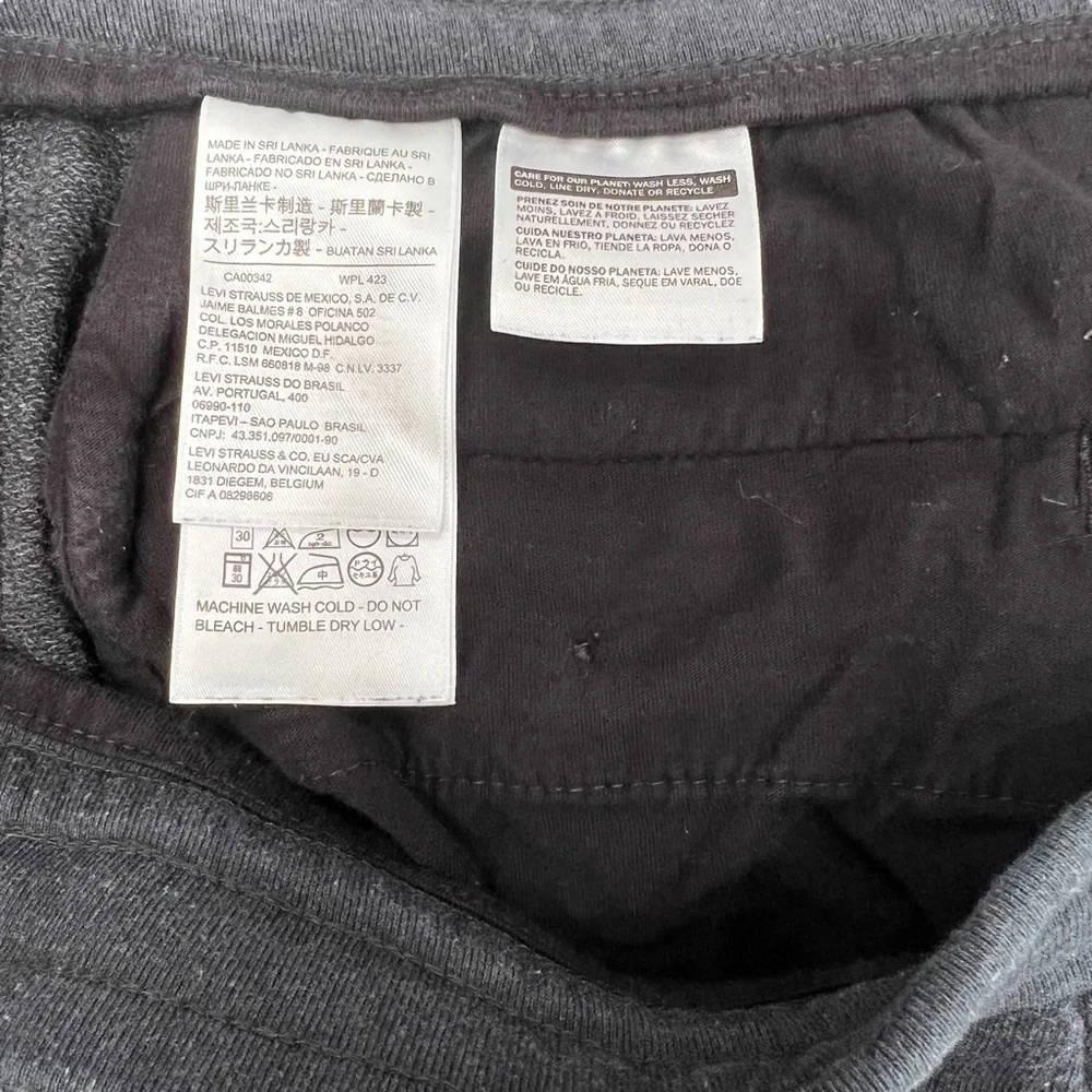 LEVIS BLACK DRAWSTRING ELASTIC WAIST SWEAT SHORTS - BLANK BLACK TAB